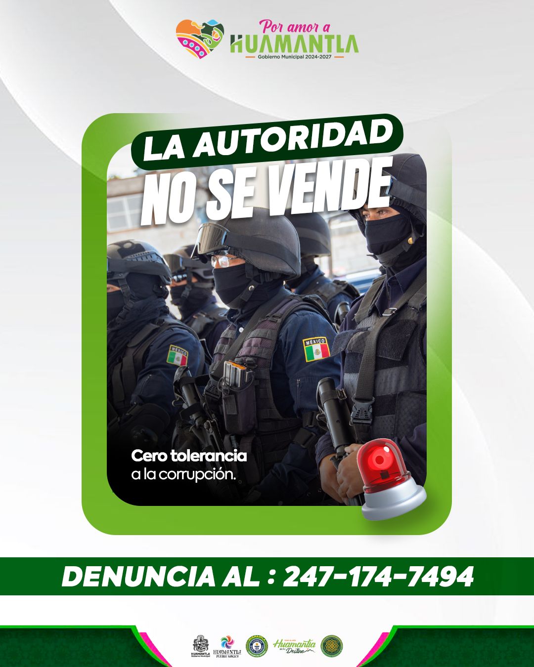 Huamantla refuerza campaña 'Cero Tolerancia a la Corrupción'